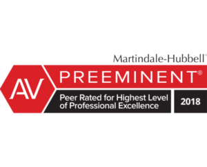 AV | PREEMINENT - Peer Rated for Highest Level of Professional Excellence | 2018